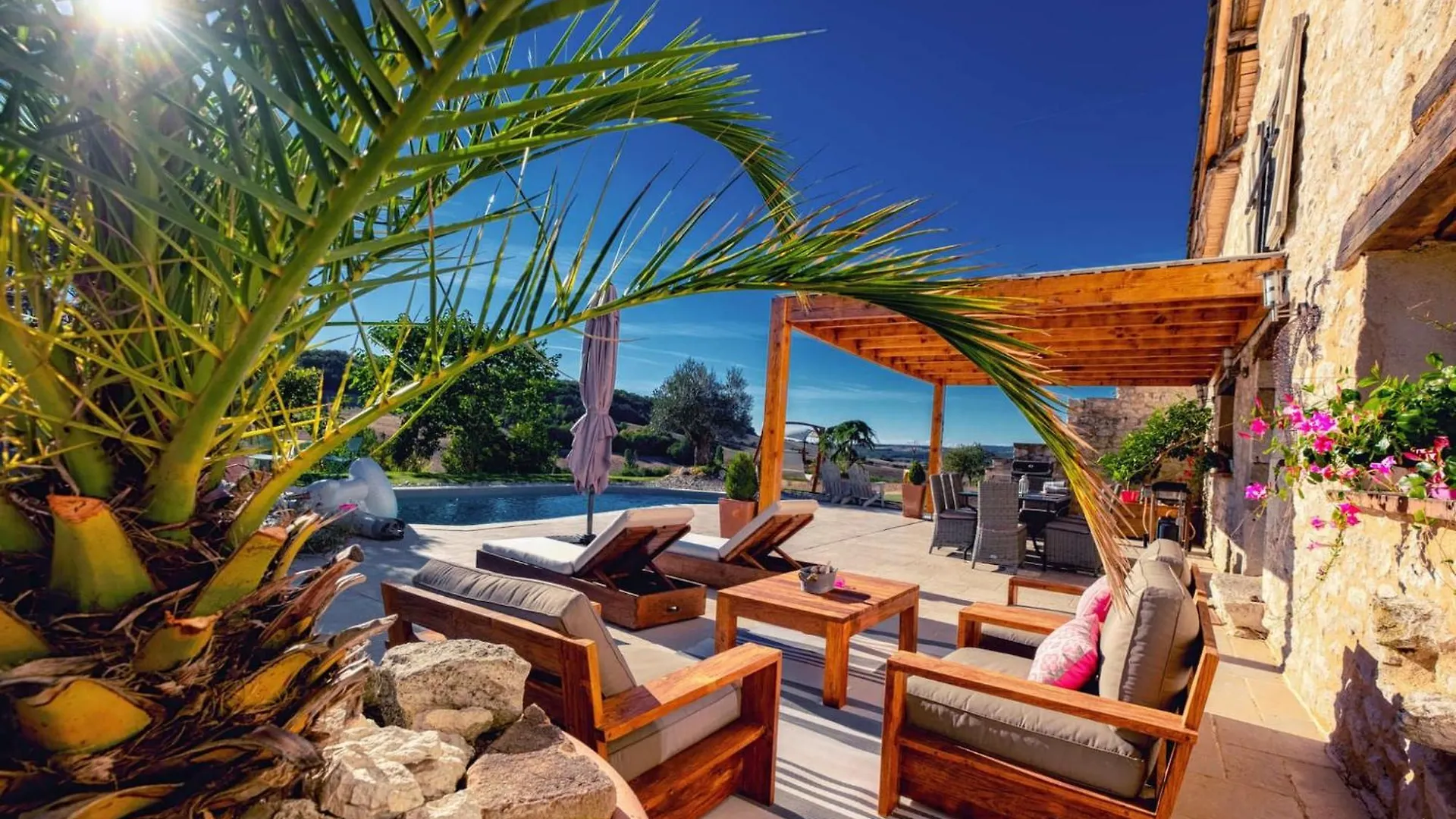 Tatil Evi Casa Guillarmou - Evasion Enchantee Avec Piscine Chauffee, Spa & Clim - Vue Exceptionnelle Castelnau-de-Montmiral